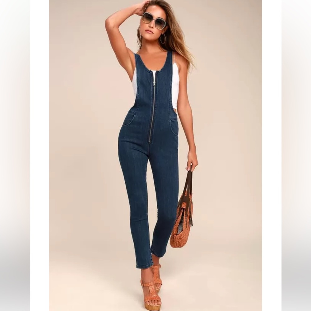Free people denim jumpsuit
